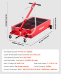 Low Profile 20 Gallon Rolling Oil Drain Pan With Manual Pump And 7.2 Foot Hose, Leak Proof And Corrosion Resistant, red steel design