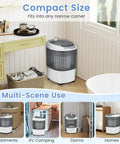 Slick Compact Mini Washer And Dryer Combo, 5.5 Pound Portable Laundry Rig in grey fits in narrow spaces, ideal for dorms and RVs.