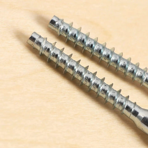 Close-up of zinc plated carbon steel flat head screws from 100 Pack M7x50mm Hex Socket Countersunk Self Tapping Screws For Heavy Duty Furniture Cabinets And Wood Projects Zinc Plated Carbon Steel Flat Head Allen Screws Kit