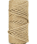Heavy Duty 100 Feet 5mm Jute Twine Rope For DIY Arts Crafts And Gardening, Natural Hemp Fiber, shown in tight roll and natural color