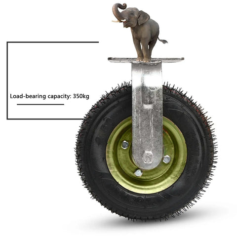 Heavy Duty Rubber Caster Wheels With 360 Swivel Roll Like Butter On Shop Floors, bearing 350kg, featuring durable rubber and metal stem.