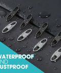 Anti Theft Double Opening Carabiner Clips Set For Backpacks And Luggage, 8 Pcs Zinc Alloy Zipper Pull Replacements on wet surface