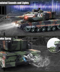 Rugged RC Tank That Shoots For Kids And Teens 2 4GHz Remote Control Army Tank Toy With Auto Demo Lights Smoke And 13 Channel Combat Features