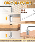 M4 wrench and M6x20mm Hex Socket Cap Bolt with barrel nut shown for easy installation, part of Top Shelf M6x20mm Hex Socket Cap Bolts With Barrel Nuts And Heavy Duty Carbon Steel Fastener Kit Plus M4 Allen Wrench Offering Corrosion Resistant Silver Hardware For Bike Builds And Custom Rides.