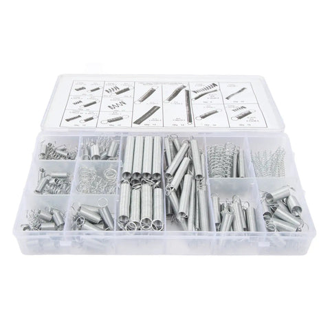 Top Rated 200-Piece Zinc Plated Steel Compression And Extension Springs Kit With 20 Unique Styles Perfect For Heavy Duty Car Repairs, DIY Projects, Home Maintenance Auto Servicing And Tough Mechanical Fixes You Gotta Handle., clear organizer box with assorted zinc plated steel springs