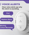 Smoke And Carbon Monoxide Detector Hardwired With Ten Year Battery Backup Voice Alerts Led Status Lights Interconnected 85 Decibel Alarm Five Inch For Everyday Home Safety And Easy Install with voice alerts display