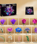 21 Flower Bouquet Building Kit With Lights For Adults And Teens 8 12 Plus Realistic Floral Set With Roses Lilies Daisies Hydrangeas Eucalyptus Gypsophila And More For Creative Decorating Gifts And Hands On Craft Fun. box and flower pieces