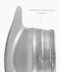 Side view of Round 90 Degree Duct Splitter Saddle Takeoff For 8 Inch Duct With 4 Inch Outlet Branch Connector Heavy Duty Galvanized Steel.