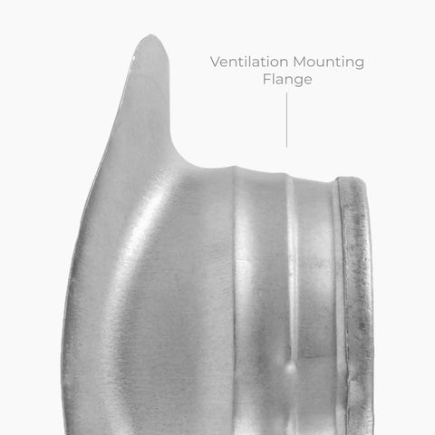 Side view of Round 90 Degree Duct Splitter Saddle Takeoff For 8 Inch Duct With 4 Inch Outlet Branch Connector Heavy Duty Galvanized Steel.