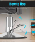 Barber Chair Hydraulic Pump Replacement for Most Styling Chairs shown with height adjustment lever and instructions.