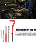 M10 X 1.25 Thread Repair Kit Pro Grade DIY Ready HSS Tap Set with tools displayed, suitable for car engine repair.