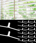 20 Pcs Universal Window Blind Repair Kit Featuring Rugged Shutter Slide Connectors And Slotted Tilt Bars For Quick No Sweat Fixes And Top Shelf Shade Realignment with white connector clips and window blinds.