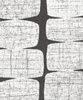 Mid Century Beads Peel And Stick Wallpaper in black and white with distressed design, 20.5 inch wide roll for modern decor.