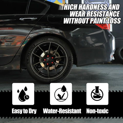 Matte Black Rim Touch Up Paint Kit For Curb Rash And Wheel Scratches, Quick And Easy DIY Rim Repair For Gloss Or Matte Finish on car wheel