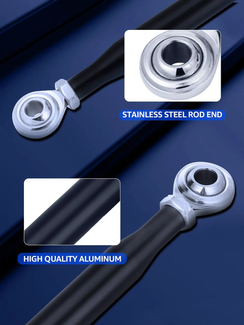 Aftermarket Aluminum Shift Linkage For Harley Davidson Motorcycles Tighten Up Shifts For Smoother More Precise Gear Changes Durable Black Finish Polished Aluminum Shifter Linkage Upgrade To Boost Performance And Ride Quality, stainless steel rod end
