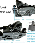 MBT Hydraulic Disc Brake Set detailed view, black caliper with dimensions and brake pad size guide, rock solid build.