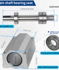 Image of a 125Mm Three Jaw Self Centering Lathe Chuck Kit with spindle rod, bearings, and main shaft bearing seat for CNC use.