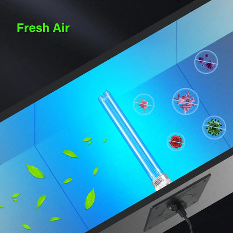 18W UVC HVAC Light For Whole House Air Purification In Ducts 253.7nm Ozone Free 110V with fresh air and leaves graphic