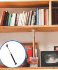 heavy-duty soft close cabinet hinge installed on wooden bookshelves