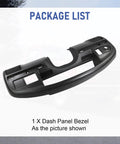 Dash panel bezel, black plastic, for Ford F-250/F-350 Super Duty diesel engines (1994–1997) JDMSPEED replacement.