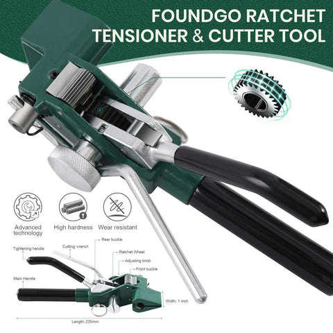Stainless Steel Strapping Banding Kit With Ratchet Tensioner And Cutting Tool For Three Quarters Inch By One Hundred Feet Of 304