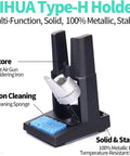 YIHUA Type-H holder for Three In One Hot Air Rework Soldering Station with storage for iron and sponge cleaning pad.