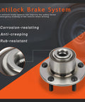 Front Wheel Hub And Bearing Assembly Pair For Mazda 3 2004 2005 5 Lug Bolt Pattern 114.3mm No ABS Left And Right Replacement