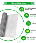 Stainless Steel Mesh Screen 20 Mesh 15.7 By 78.7 Inches No Rust Easy To Cut Rolled Out With Benefits Icons
