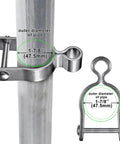 2 Pack Wall Mount Gate Hinges For Chain Link Fences One And Seven Eighths Inch Hinges With Five Eighths Inch Pins Durable Weather Resistant 304 Stainless Steel Pipe Wall Plate Gate Hardware For Farm And Yard Applications