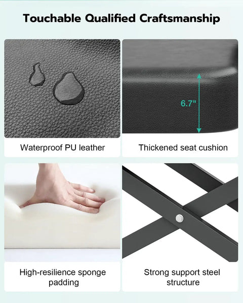 Close-up of Paddie Flat Electric Lift Massage Table showing waterproof PU leather, thickened 6.7" foam, and strong steel structure.