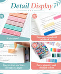 Writable Sticky Tabs Set With 80 Color Varieties, 16000 Index Tabs waterproof, transparent, easy tear, large quantity