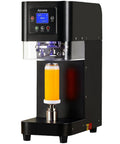 Heavy Duty Commercial Electric Can Sealer For 5.5 Inch Aluminum And Plastic Beverage Cups with yellow drink inside.