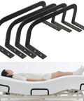 Ditch The Daily Slide, Keep Your Mattress Locked Down With These Heavy Duty Retainer Bars, Black Metal Slide Stopper Brackets For Platform And RV Beds, Easy Install Anti Slip Rails That Hold Fast, set of four brackets.
