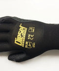 Large Black Safety Gloves Set Six Pairs Latex Coated Grip For Cut Resistance Heavy Duty Polycotton Work Gloves With Pull On Design