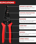 Wire Stripper Cutter And Stripping Tool 8 Inch Multi Function Hand Tool With Ergonomic Handle And Serrated Nose specifications
