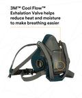 Rugged Comfort Quick Latch Half Facepiece Reusable Respirator 6501QL With Silicone Seal, showcasing the Cool Flow Exhalation Valve.