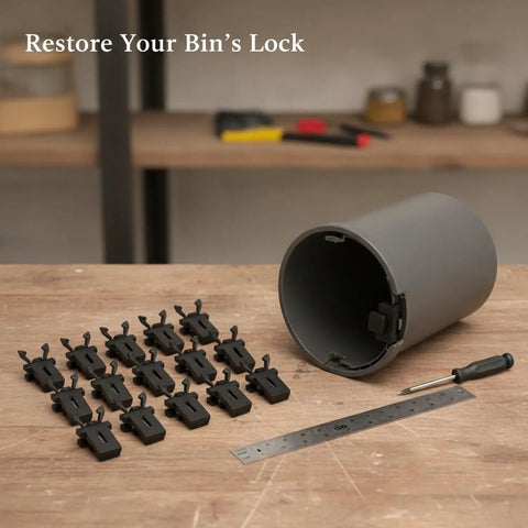 Replacement Push Button Trash Can Latch Kit For Kitchen And Bathroom Bins Crafted In Durable PP Plastic Restores A Secure Lid