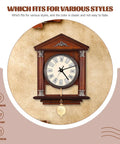 Classic wooden wall clock with Metal Clock Pendulum Replacement Part 8.27 By 2.36 Inch For DIY Repair And Old School Grandfather Clocks.