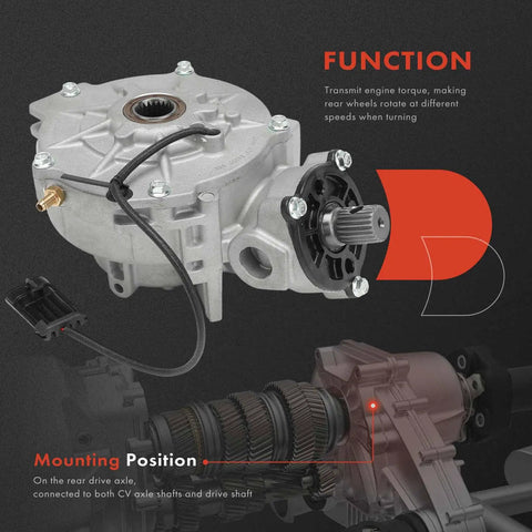 Drop Right In Front Differential Assembly Replacement For Polaris Ranger Crew Sportsman 4x4 Atv Utv Gearbox Unit with rear axle connection.