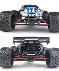 Front and rear view of RC car with LED Light Strips Kit For One Sixteenth Mini ERVEO RC Car Buggy Upgrade Parts Front And Rear Taillights