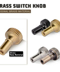 GooChan lamp switch knobs; set of 4 metal twist-on knobs in brass, black, silver, bronze finishes