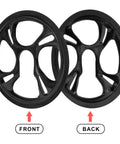 Front and back view of Bike Chain Guard Protector for 48T 4-Hole Cranks, Plastic Sprocket Guard with Black Protective Cover