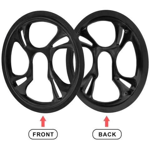 Front and back view of Bike Chain Guard Protector for 48T 4-Hole Cranks, Plastic Sprocket Guard with Black Protective Cover