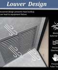 Real Deal Aluminum Louvered Access Panel With Double Door Inspection Hatch And Vented Wall Hole Cover For A Straight Up Smooth Custom Ceiling Or Drywall Install showing louvered design to prevent heat buildup.