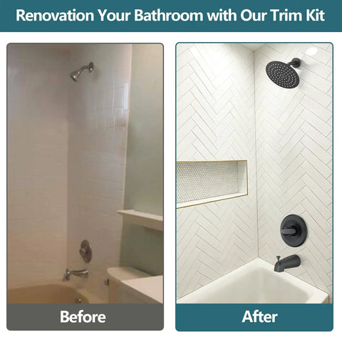High Flow Eight Inch Matte Black Rain Shower Faucet And Tub Trim Kit With Round Rain Showerhead And Handle Fits Delta 13 Series Perfectly Smooth Diy Bathroom Upgrade Zero Tile Hassle Actual Game Changer For Home Reno