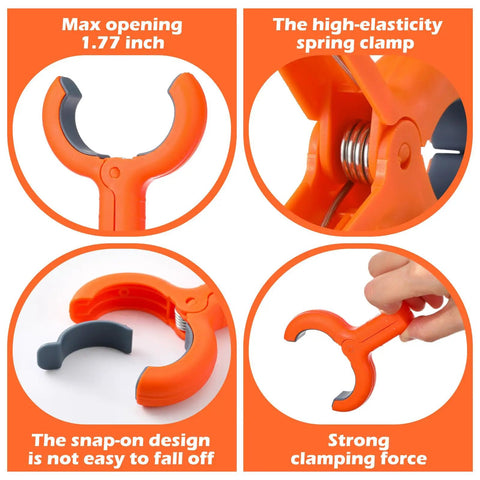 Get A Huge 10 Pack Of Colorful Balloon Arch Clips With Vibrant Rainbow Spring Clamps For Party Decoration Backdrops And Photo Studios That Make Your Events Pop. Orange ABS plastic spring clamp, 1.77 inch opening