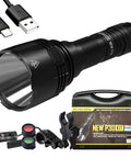 1000 Lumen Hunting Flashlight Kit With Red And Green Beams Long Throw To 676 Yards Rechargeable Battery Lumentac Rifle Mount