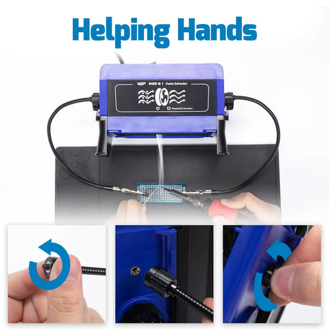 Double Filtration Fume Extractor For Soldering With Helping Hands Adjustable Tilt Angle And Soldering Station Fenders