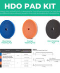 5.5 Inch HDO Foam Polishing Pad Kit 3 Pack For Pro Grade Buffing Heavy Duty Orbital Pads With Tapered Edge Dense Foam Display