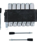 Six Spool Hydraulic Directional Control Valve Open Center 13 GPM 3600 PSI Monoblock Cast Iron with handles and bolts